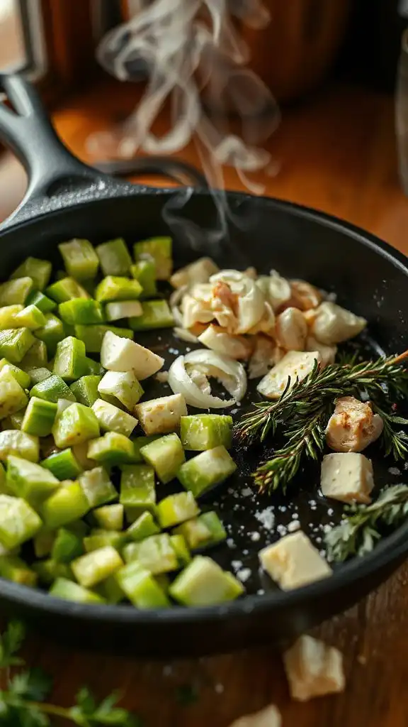 saut aromatics for stuffing