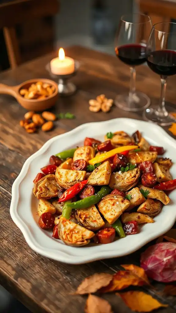 saut ed artichokes with chorizo