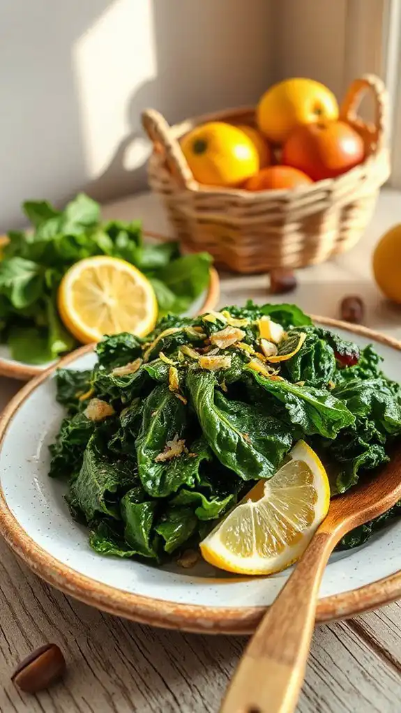 saut ed kale with garlic