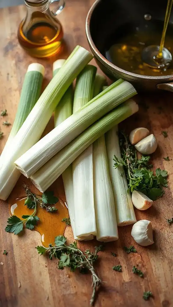 saut ed leeks with herbs