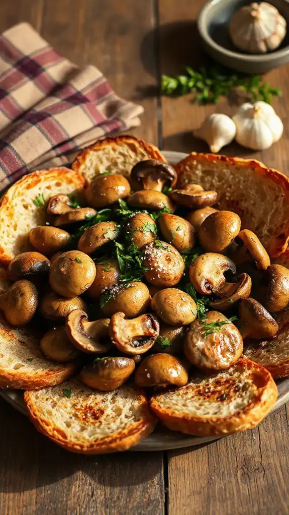 saut ed mushrooms on toast