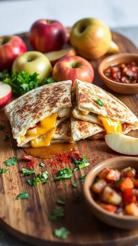 savory apple bacon quesadilla