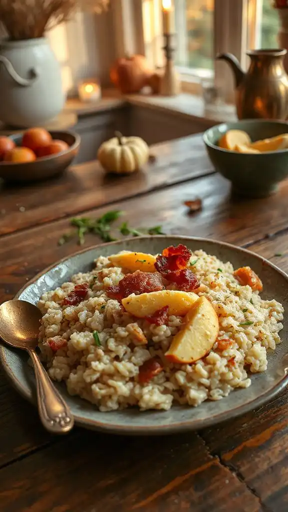 savory apple bacon risotto