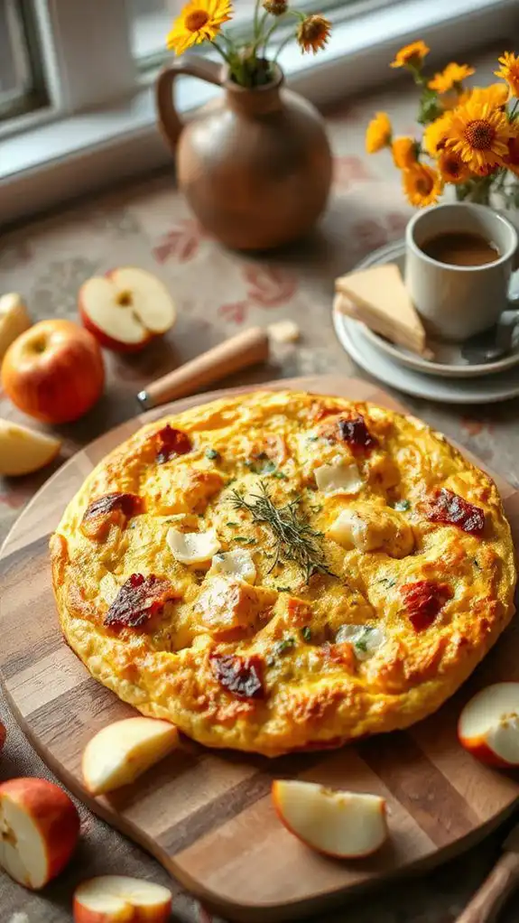 savory apple cheddar frittata