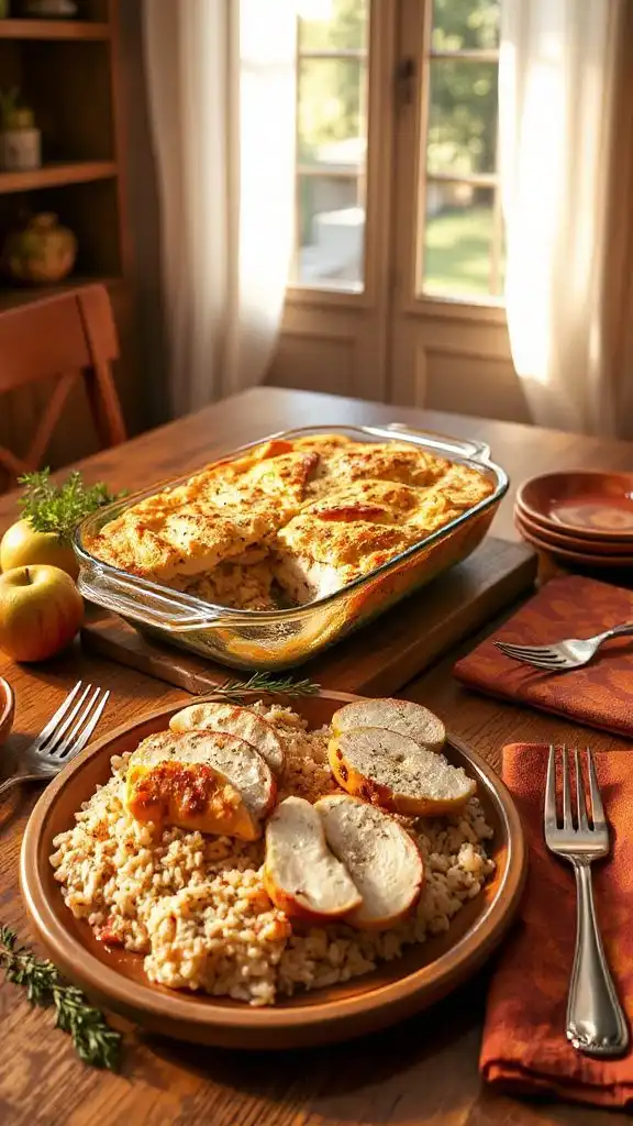 savory apple chicken casserole