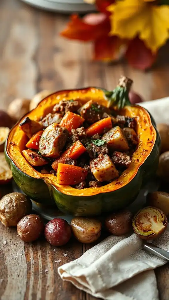 savory apple sausage acorn squash