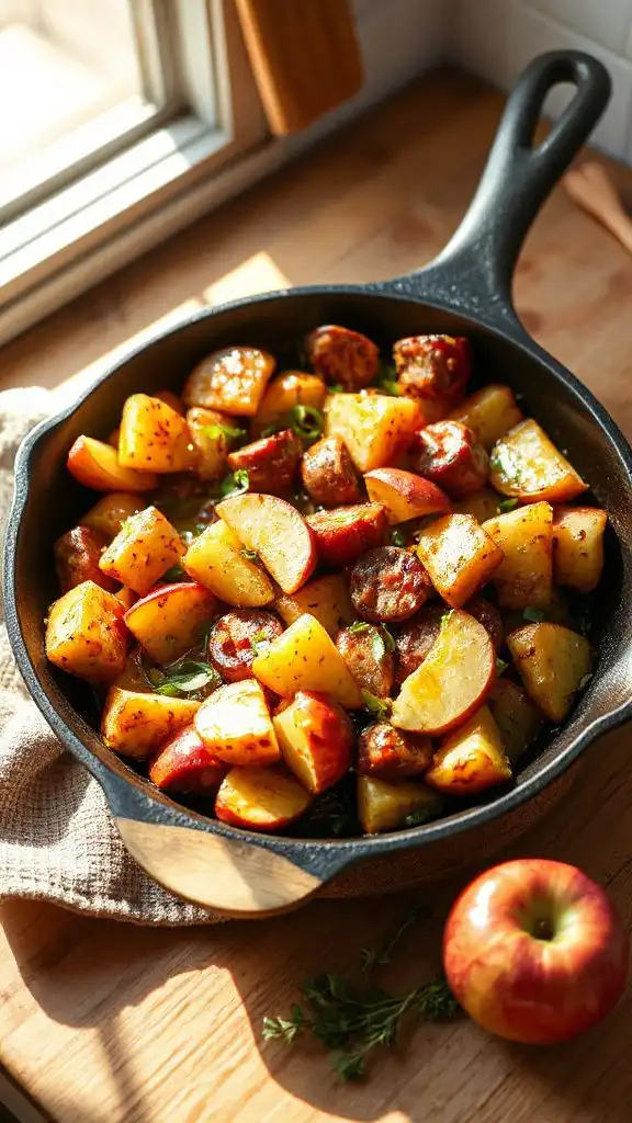 savory apple sausage hash