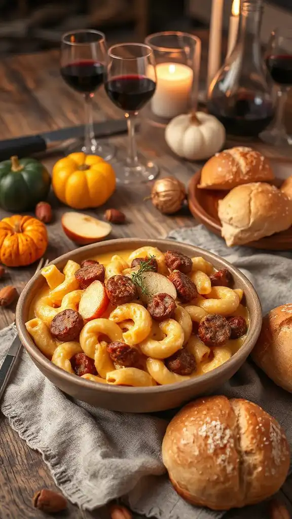 savory apple sausage mac and cheese