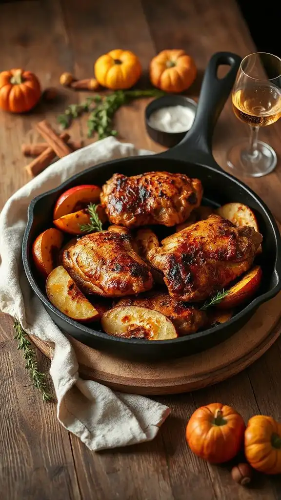 savory apple spiced chicken thighs