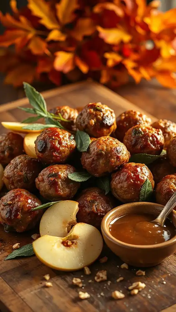 savory autumn inspired pork meatballs