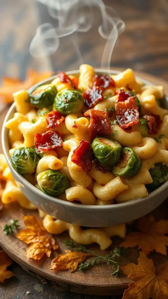 savory bacon sprouts mac and cheese