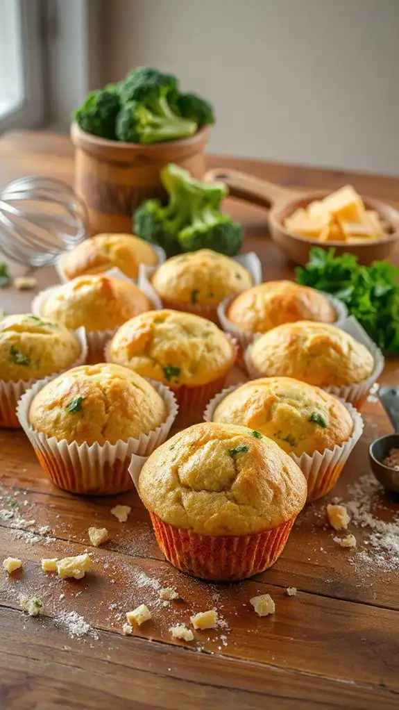 savory broccoli cheddar muffins