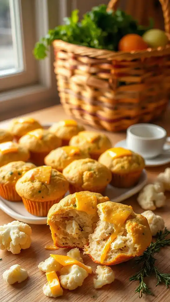 savory cauliflower cheese muffins