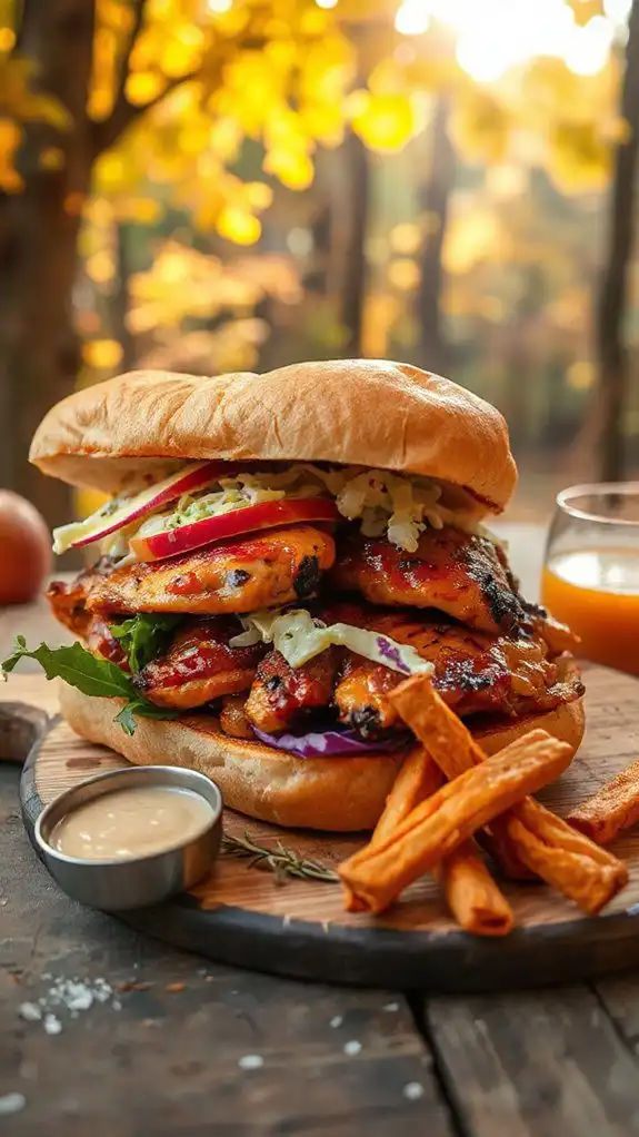 savory chicken apple cider sandwich