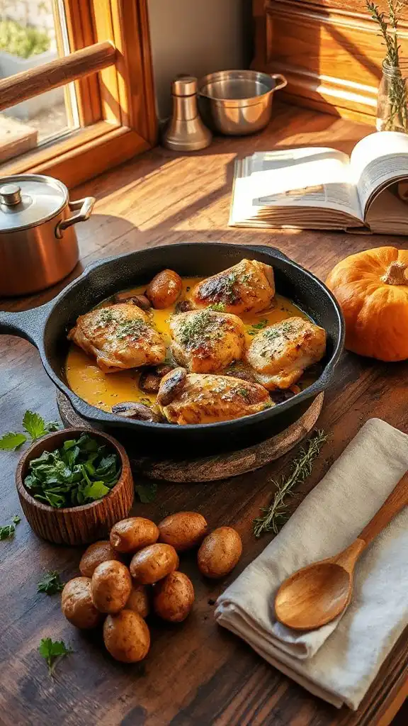 savory chicken mushroom skillet