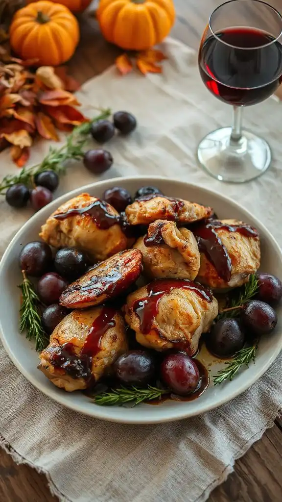 savory chicken with grapes