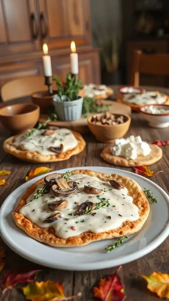 savory creamy mushroom flatbread savory creamy mushroom flatbread