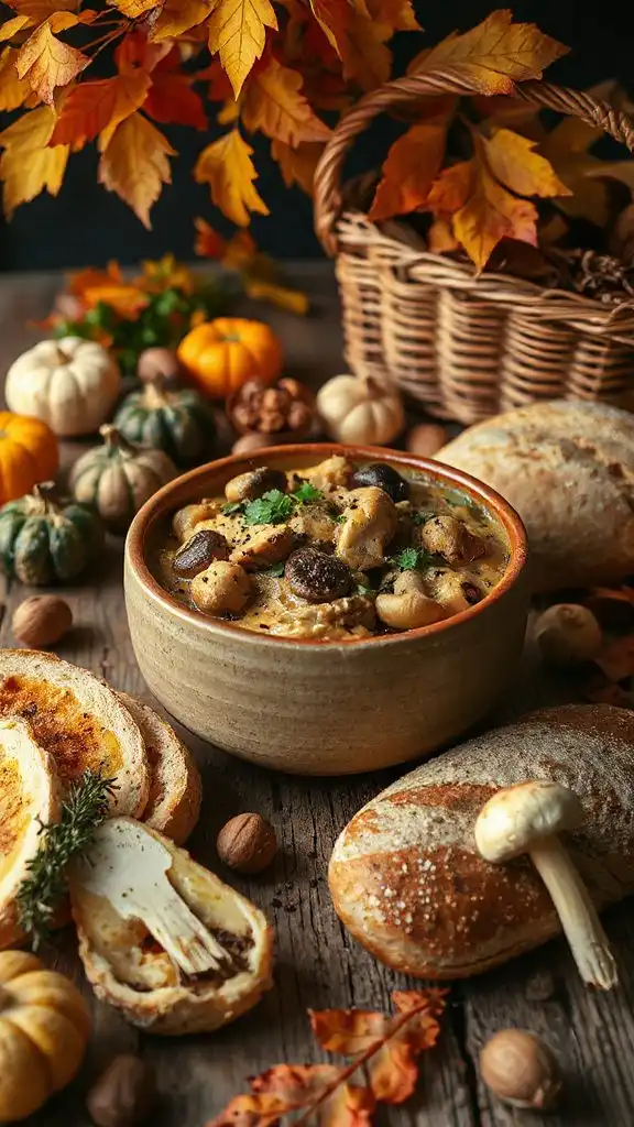 savory foraged mushroom stroganoff