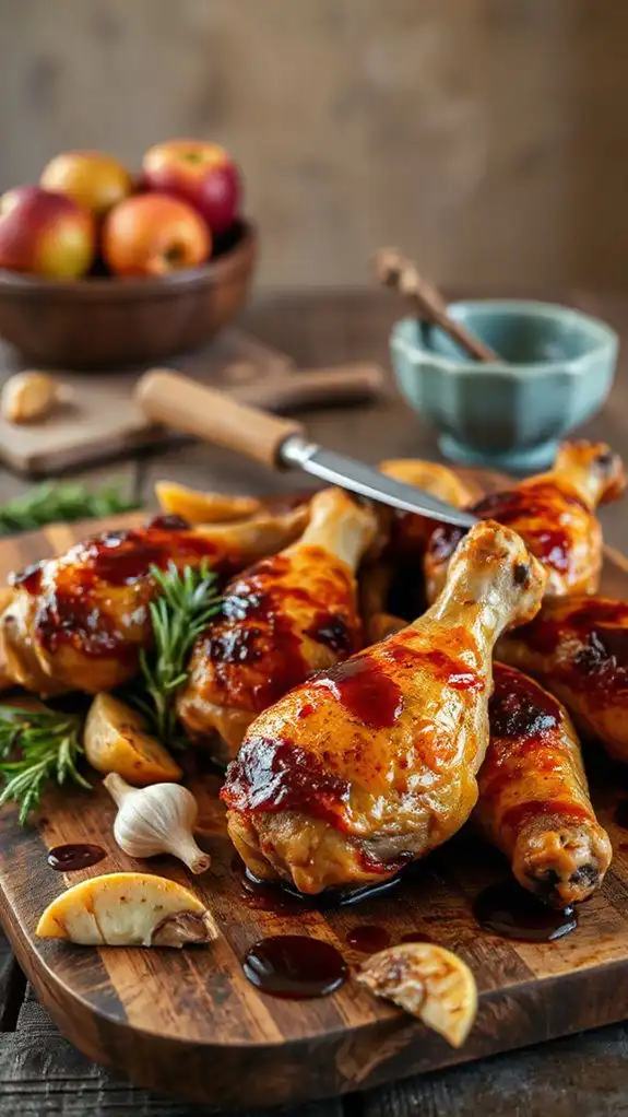 savory garlic apple drumsticks
