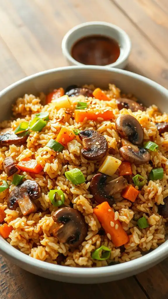 savory garlic mushroom fried rice