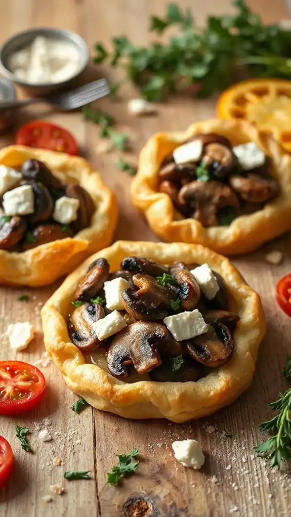 savory goat cheese mushroom pies