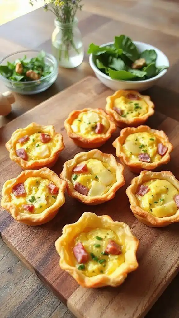 savory ham and egg quiches