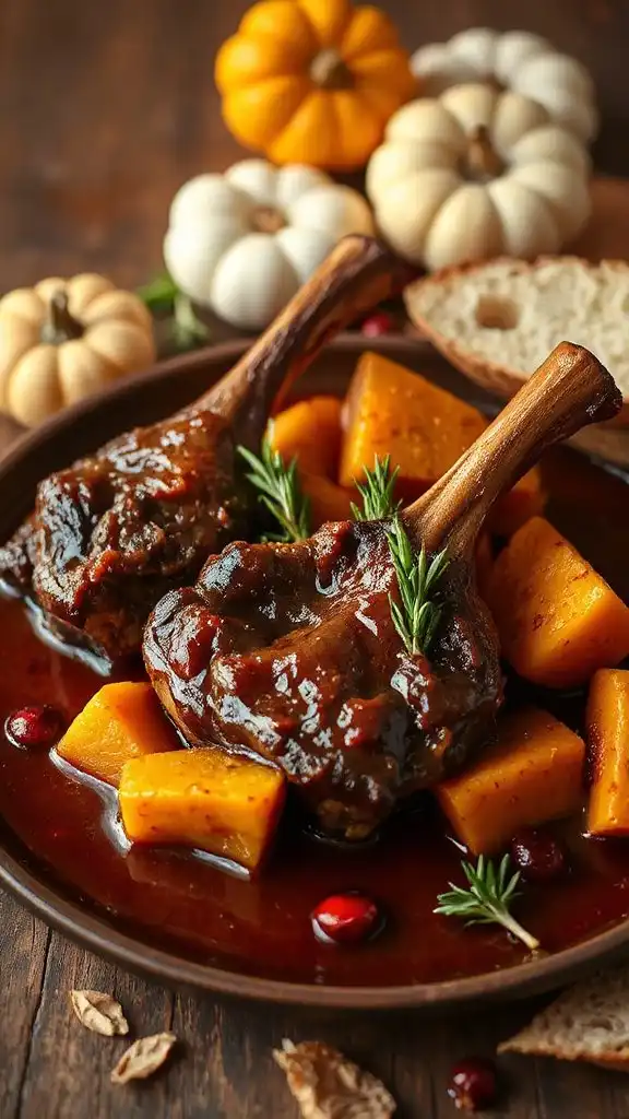 savory lamb shanks braised