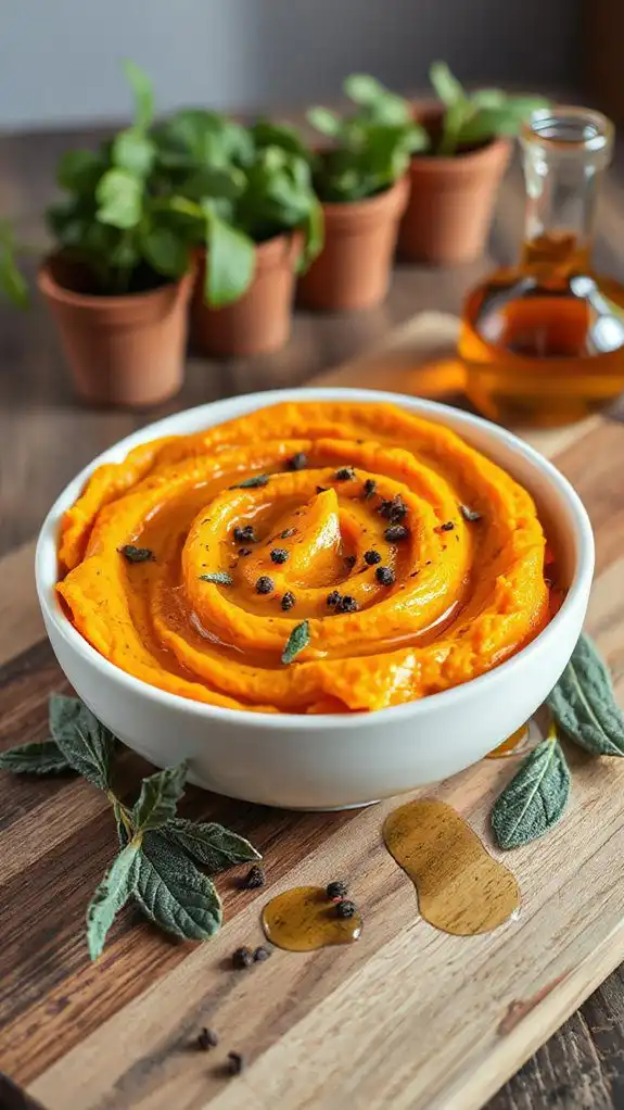 savory maple bourbon sweet potato mash
