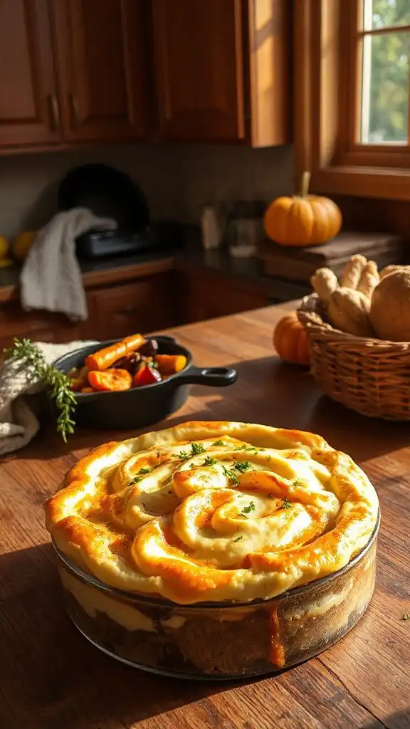 savory meat and vegetable pie