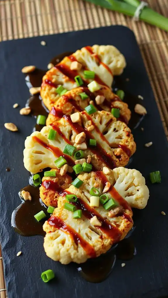 savory miso glazed cauliflower steaks