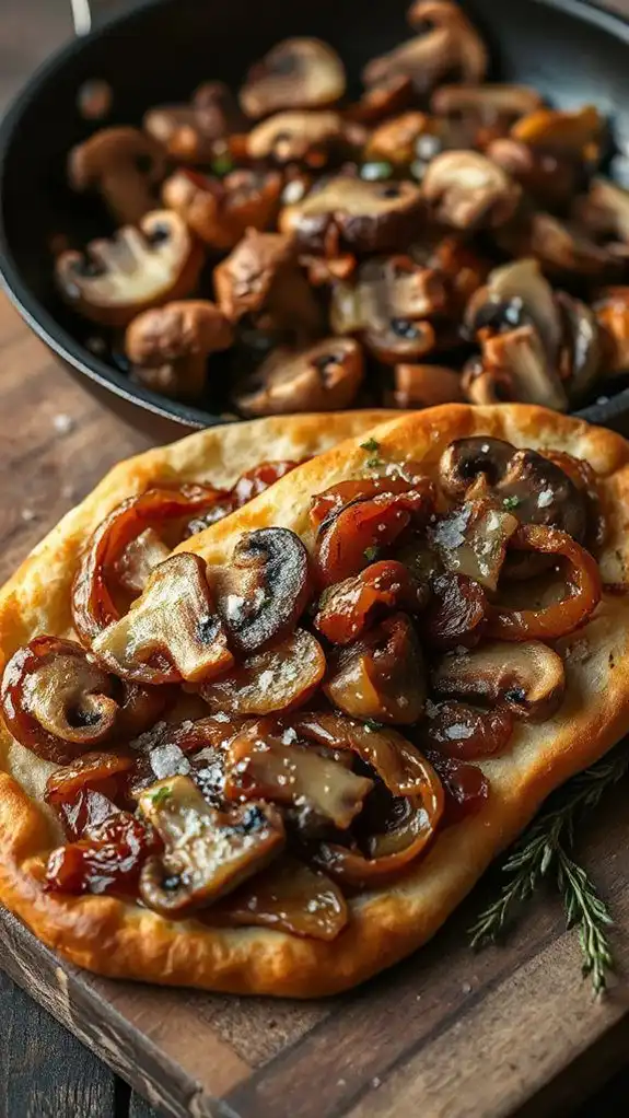 savory mushroom onion flatbread