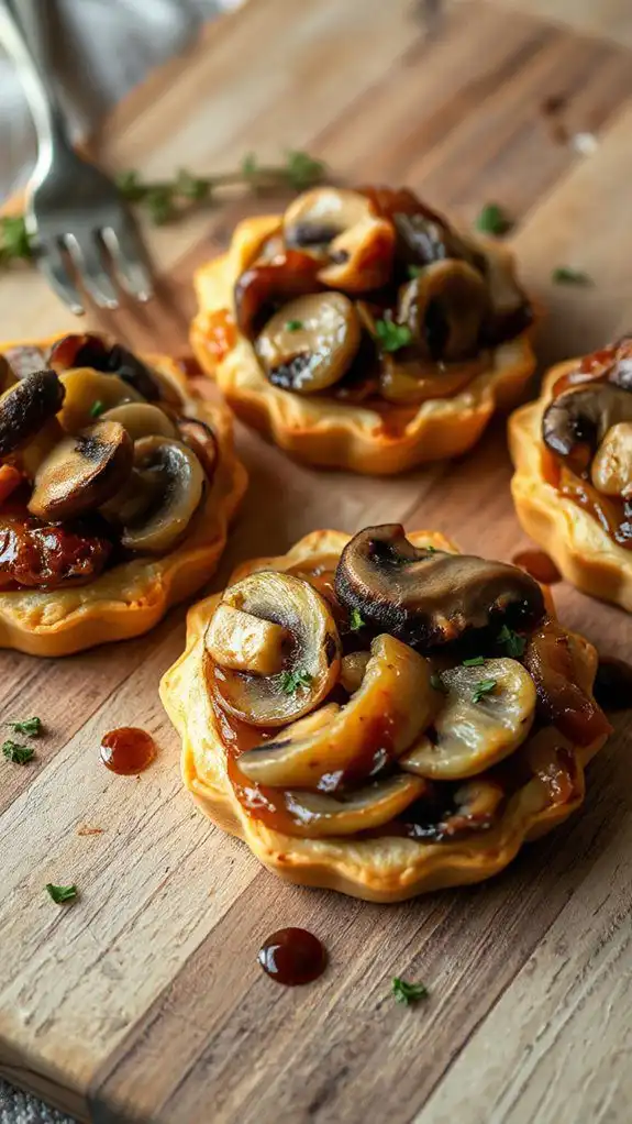 savory mushroom onion mini pies