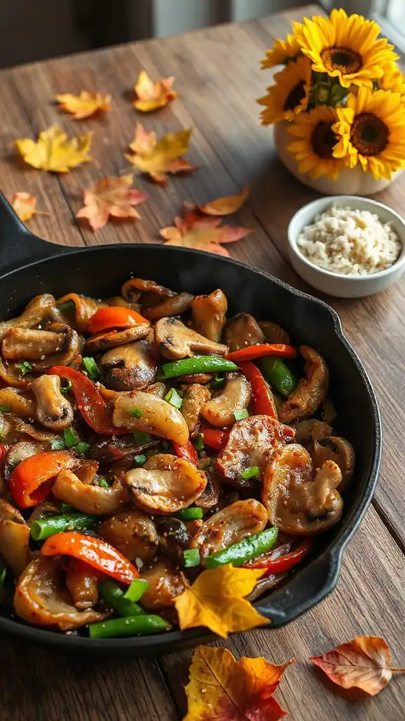 savory mushroom onion stir fry