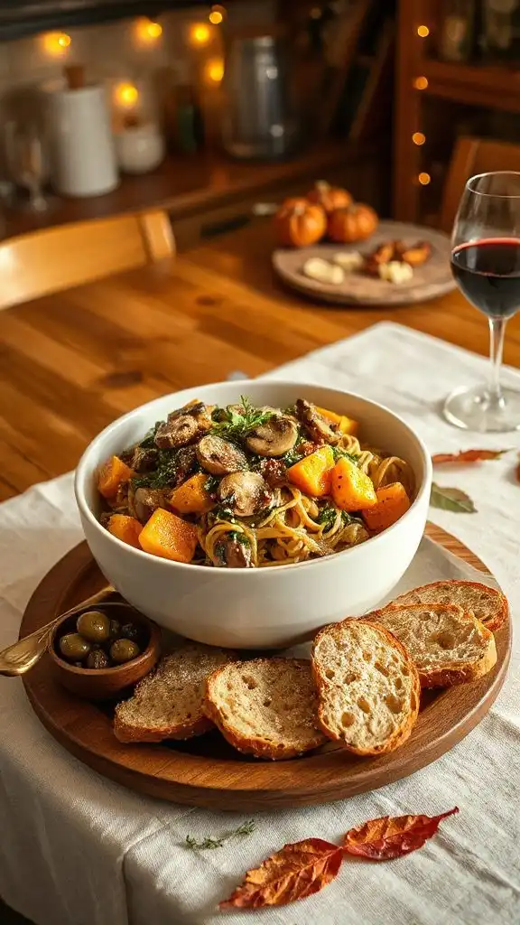 savory mushroom spinach pasta