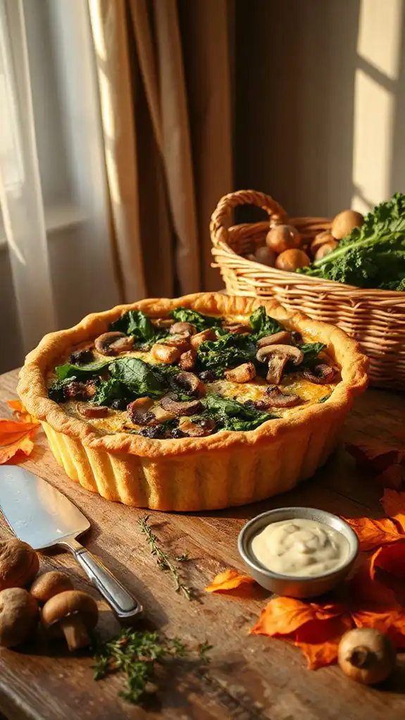 savory mushroom spinach quiche