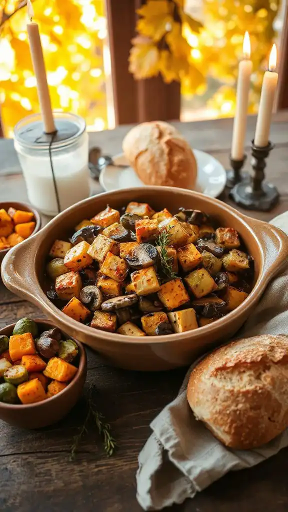 savory mushroom tofu casserole