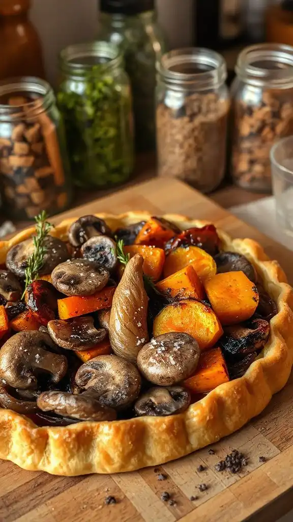 savory onion mushroom tart