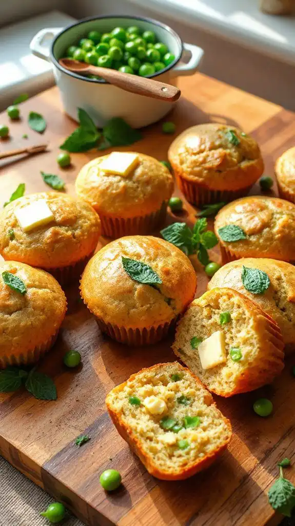 savory pea mint muffins recipe
