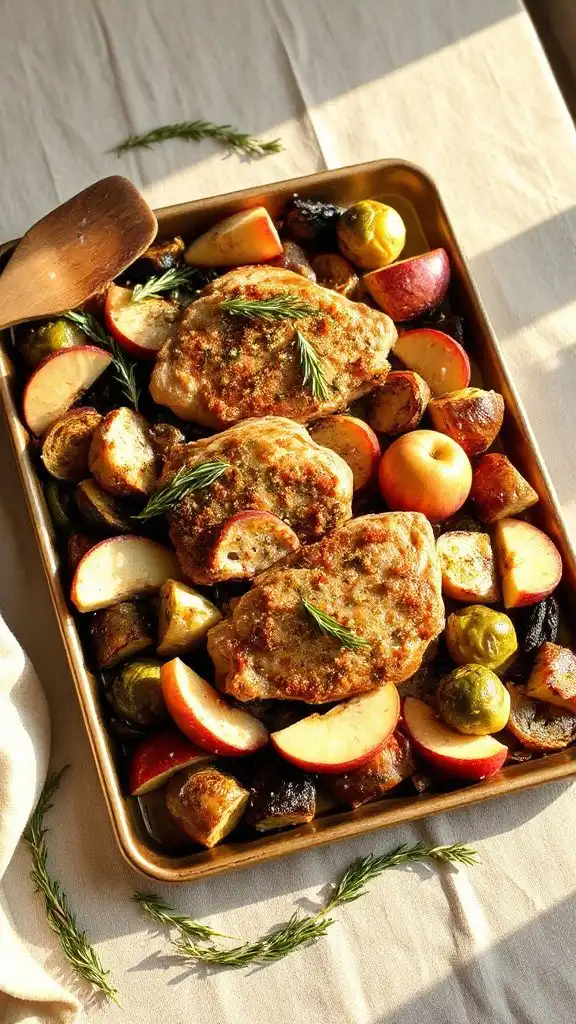 savory pork chops with apples