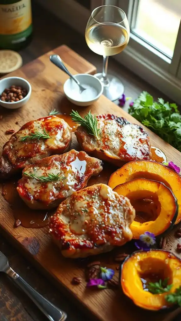 savory pork with sweet acorn