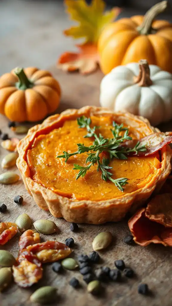 savory pumpkin bacon tart