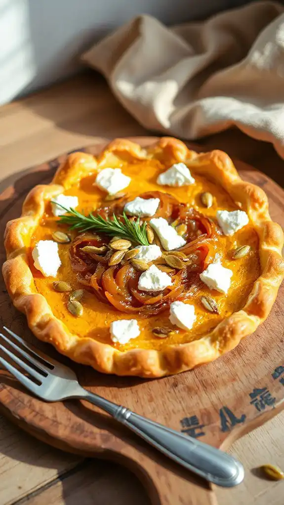 savory pumpkin goat cheese tart