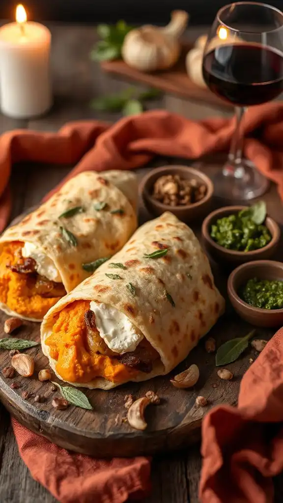 savory pumpkin goat cheese wrap