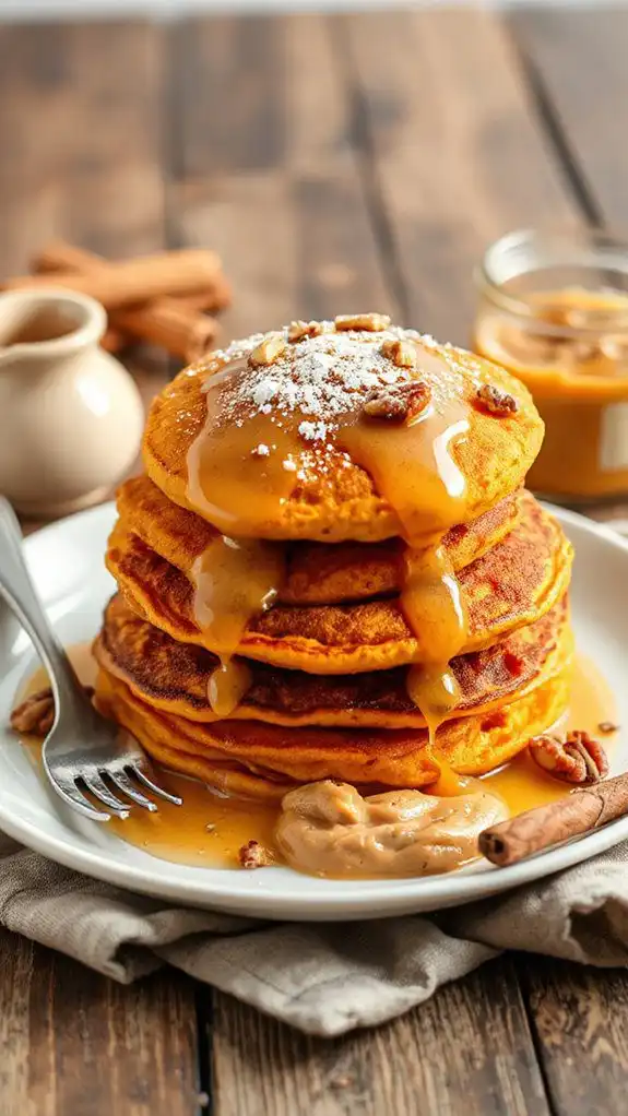 savory pumpkin protein pancakes