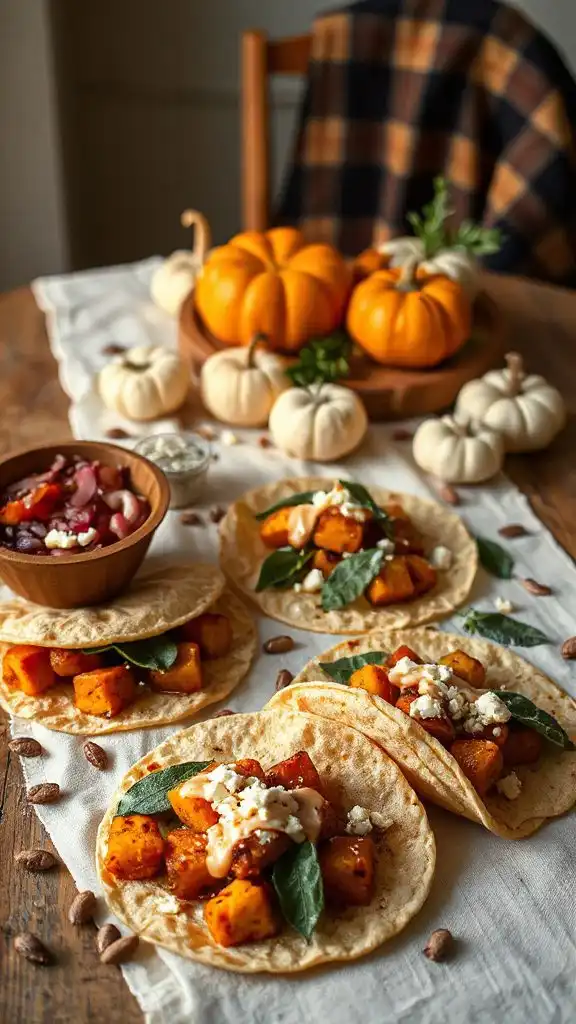 savory pumpkin sage tacos