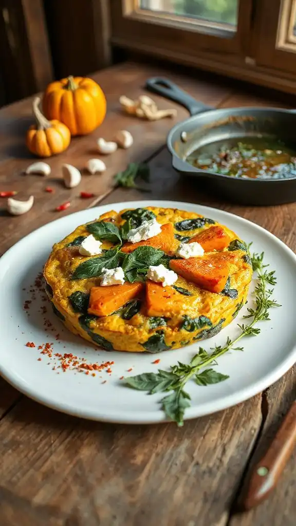savory pumpkin spinach frittata