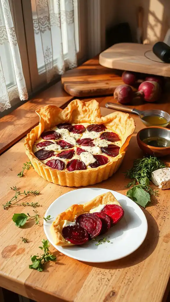 savory quiche with beets savory quiche with beets