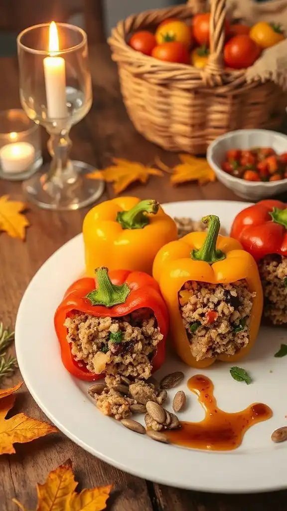 savory quinoa stuffed peppers