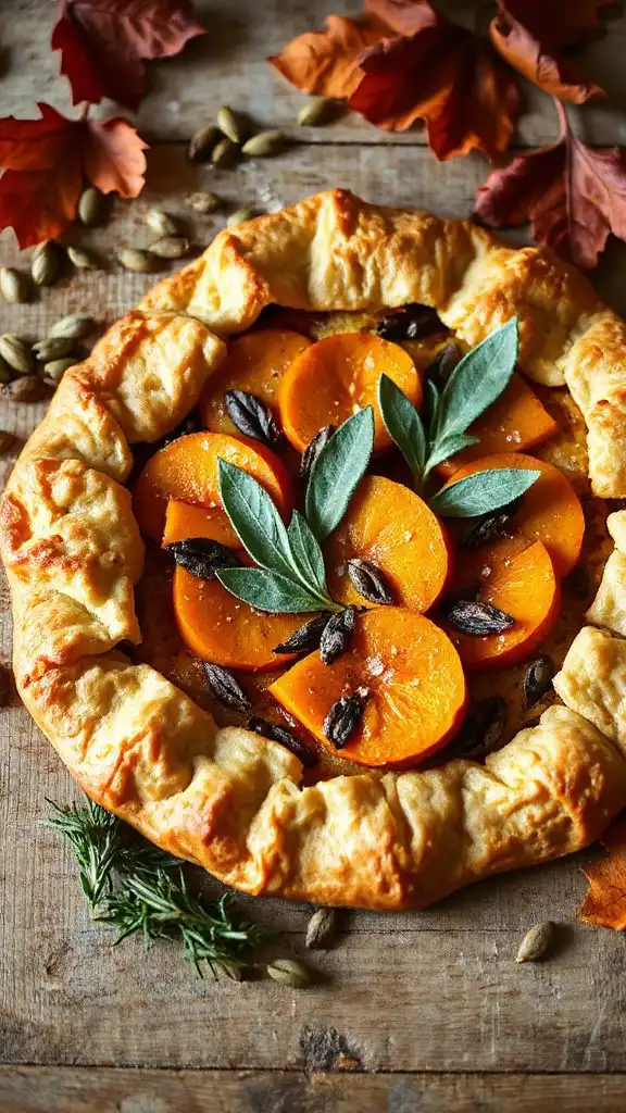 savory roasted squash galette