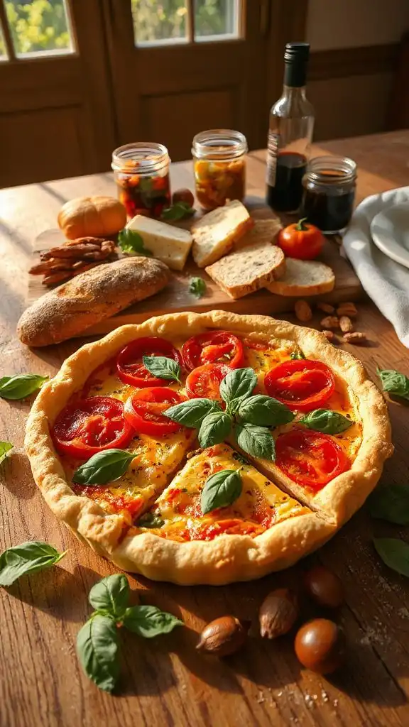 savory roasted tomato basil quiche